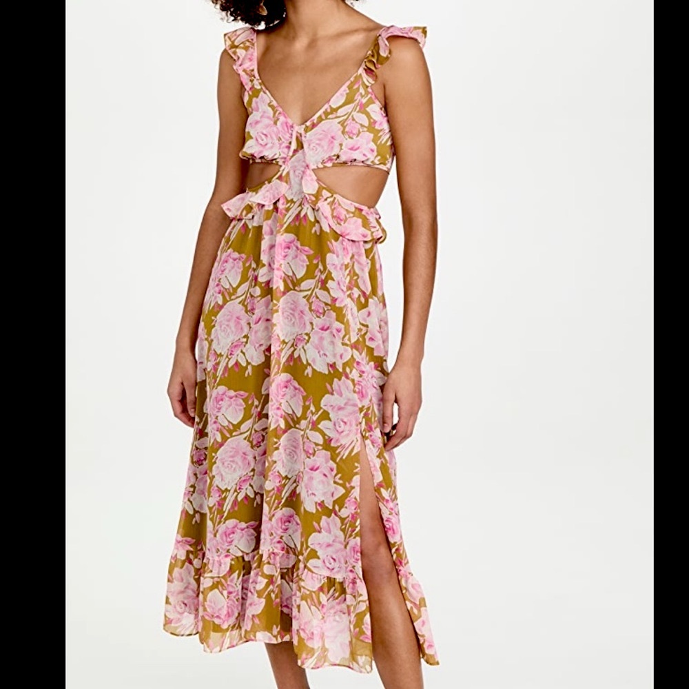 LIKELY Dress - SIZE 2 - Floral Pattern - Cut Out Style - Wedding Guest